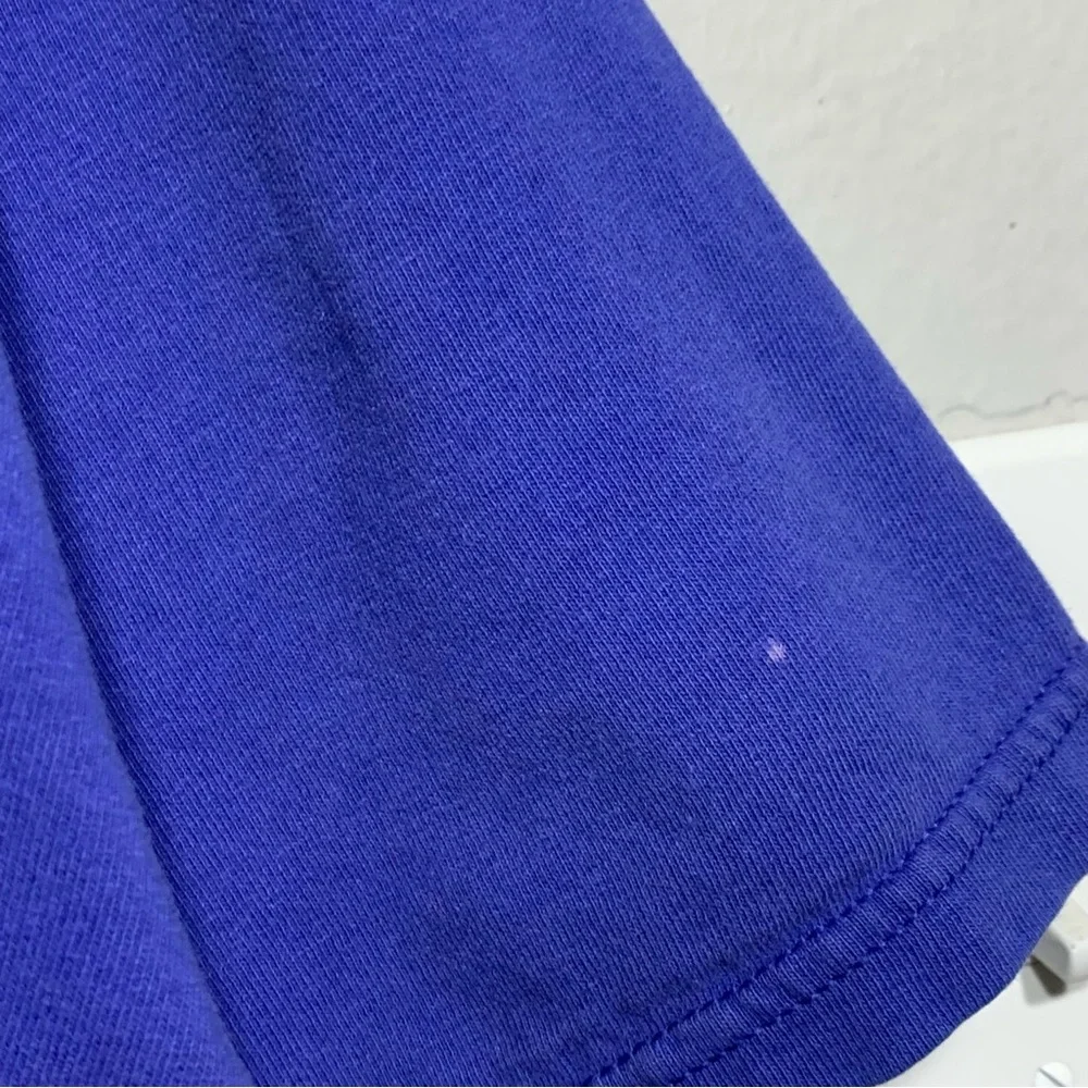 Vintage 90s Nike Mini Swoosh Essential Blue V-Neck‎ Tee Large
